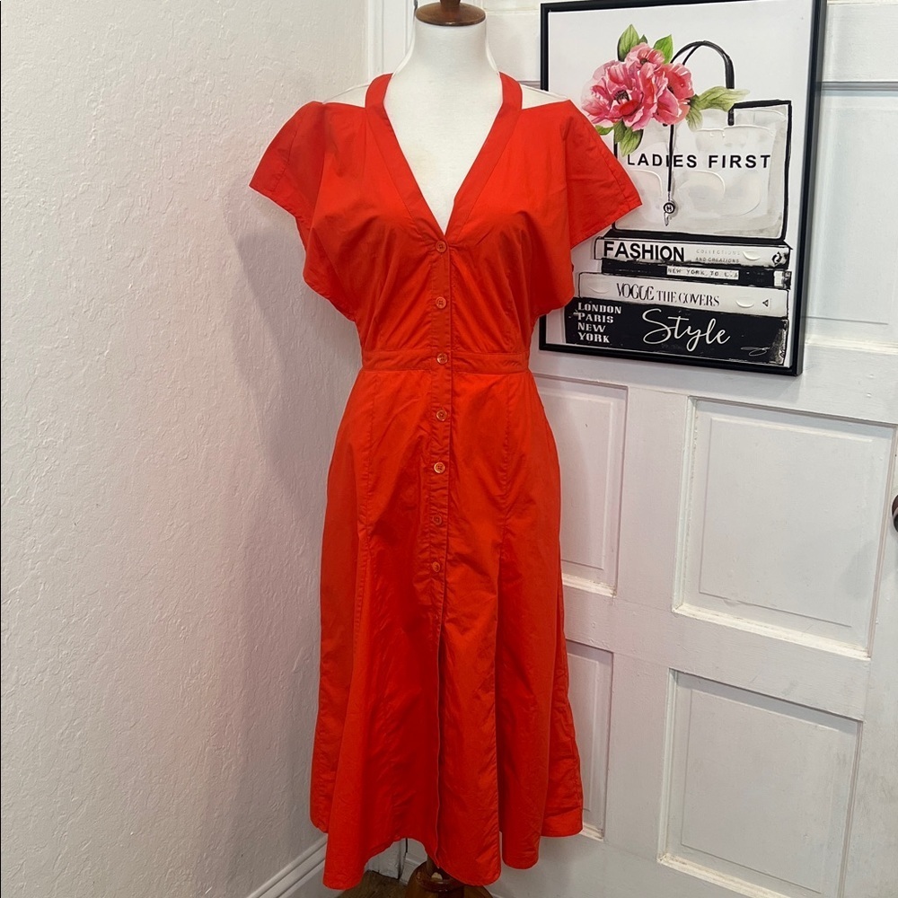 Equipment Doriane Shirtdress in Orange Size S - Picture 2 of 9